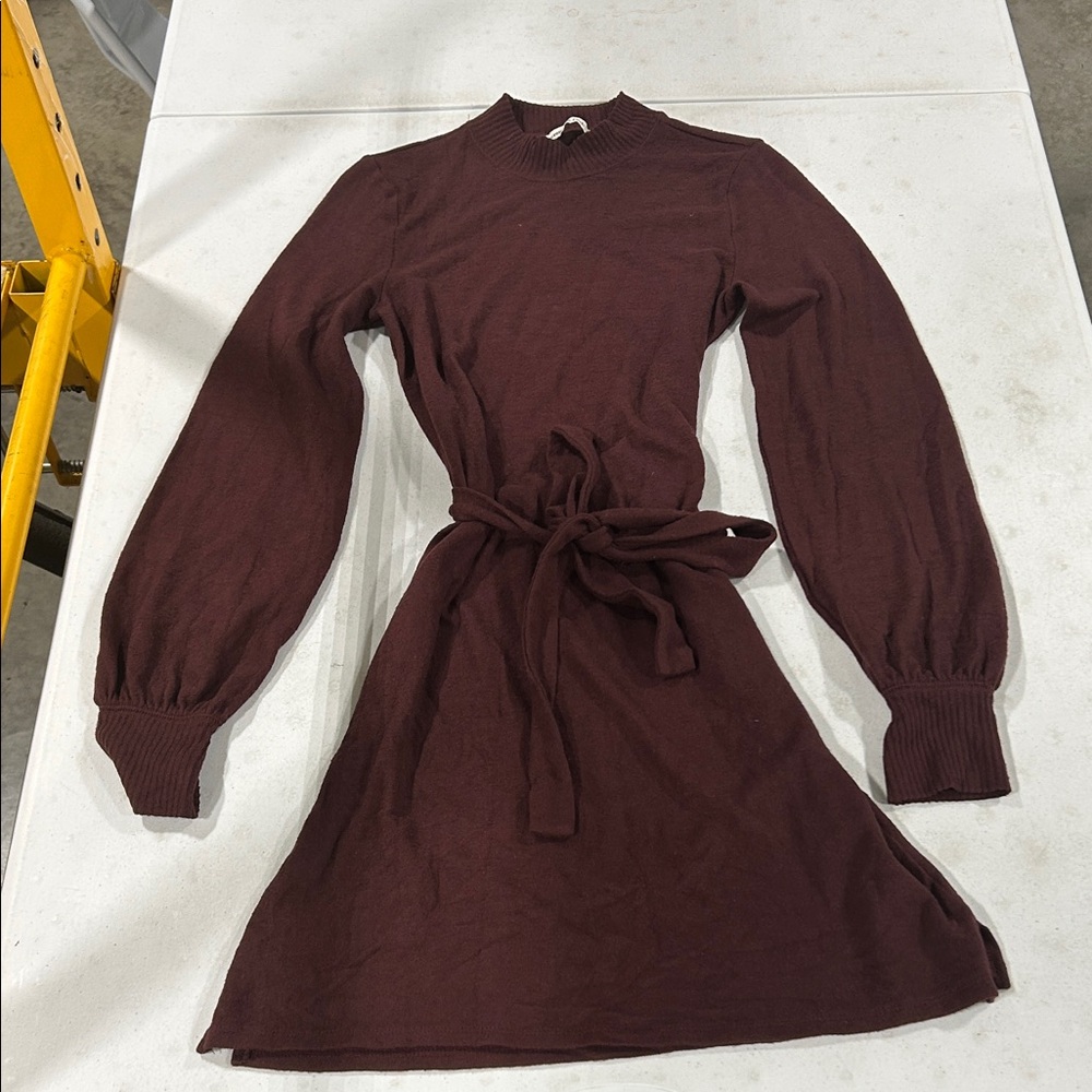 Abercrombie & Fitch Chocolate/Maroon Long Sleeve Dress